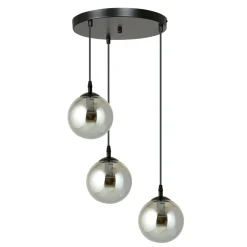 Sklep Kaja Czarna lampa wisząca z kloszami do salonu 712/3PREM | Kaja Oświetlenie Sale