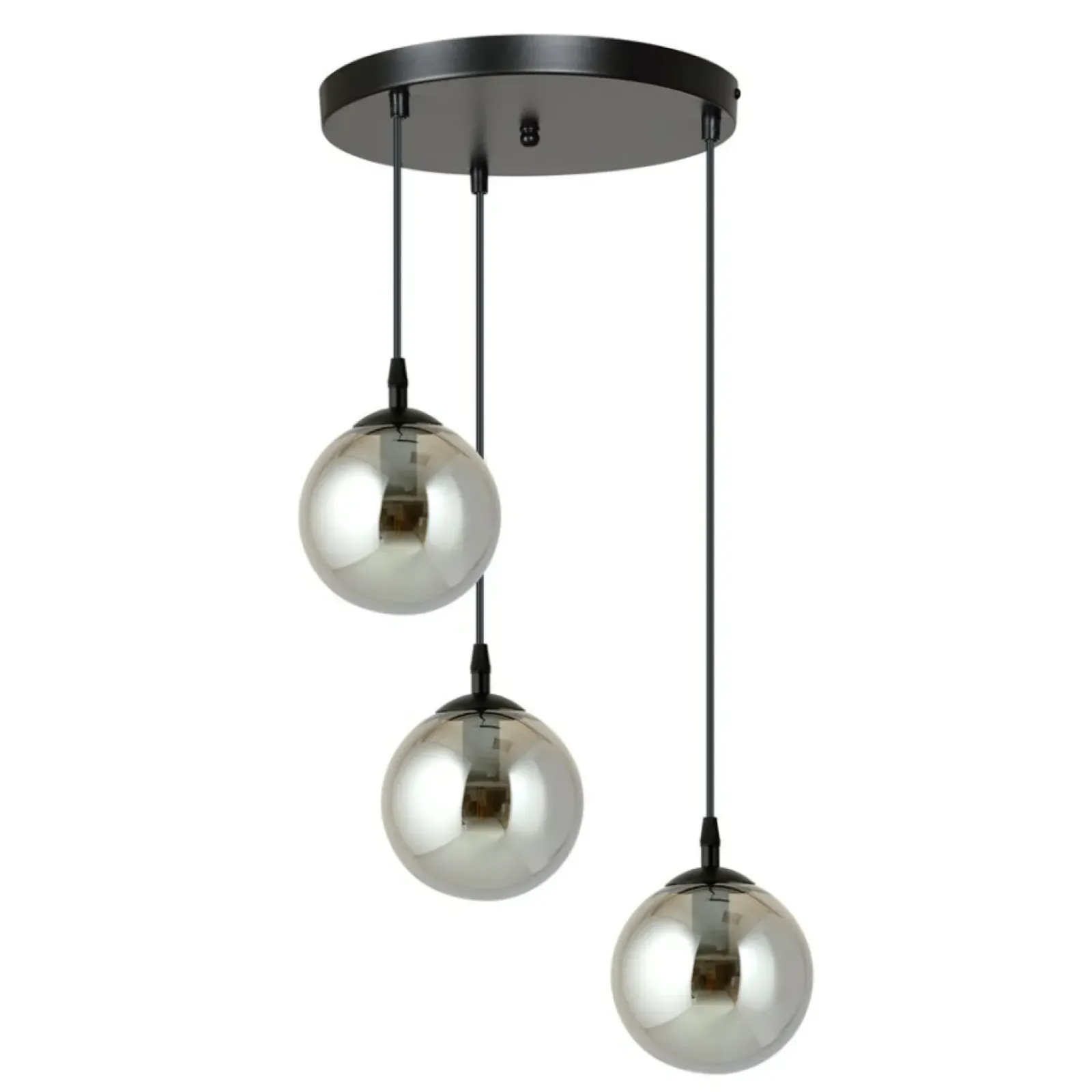 Sklep Kaja Czarna lampa wisząca z kloszami do salonu 712/3PREM | Kaja Oświetlenie Sale