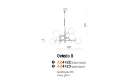 Sklep Kaja Czarna lampa wisząca z kloszami kulkami AZ4422 OVIEDO | Kaja czarny Outlet