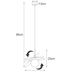 Sklep Kaja Czarna lampa wisząca z kloszem, regulowana tarcza K-5371 z serii SANTE Best
