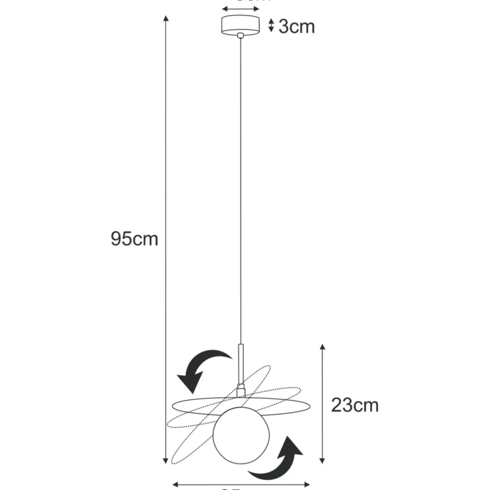 Sklep Kaja Czarna lampa wisząca z kloszem, regulowana tarcza K-5371 z serii SANTE Best