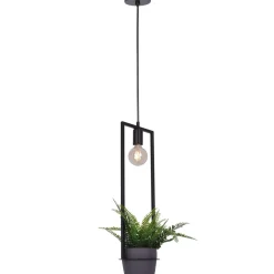Sklep Kaja Czarna lampa wisząca z kwietnikiem K-4038 z serii ESTERA | Kaja czarny Clearance