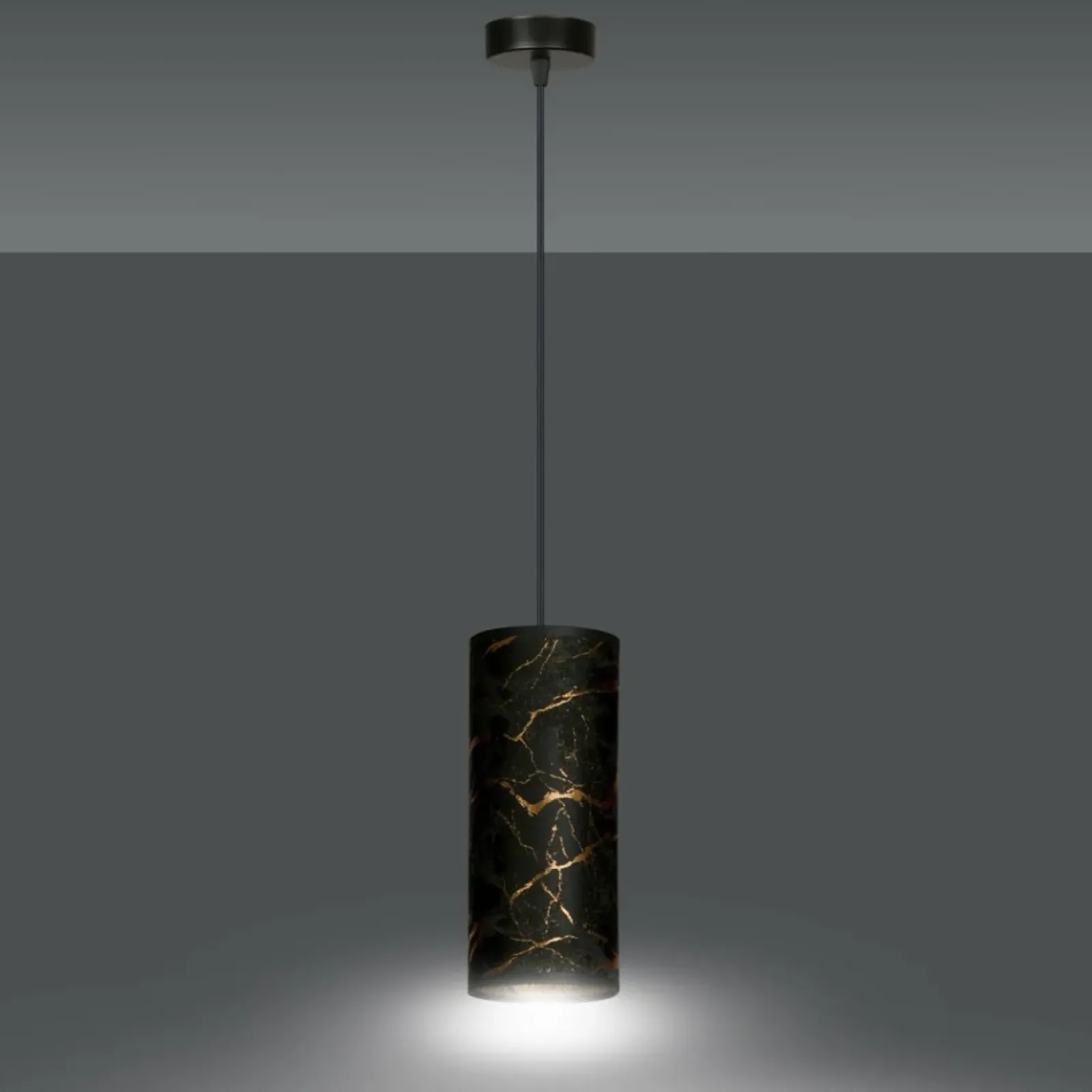 Sklep Kaja Czarna lampa wisząca z marmurowym wzorem 1056/1 KARLI | Kaja czarny Best Sale