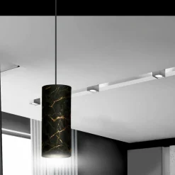 Sklep Kaja Czarna lampa wisząca z marmurowym wzorem 1056/1 KARLI | Kaja czarny Best Sale
