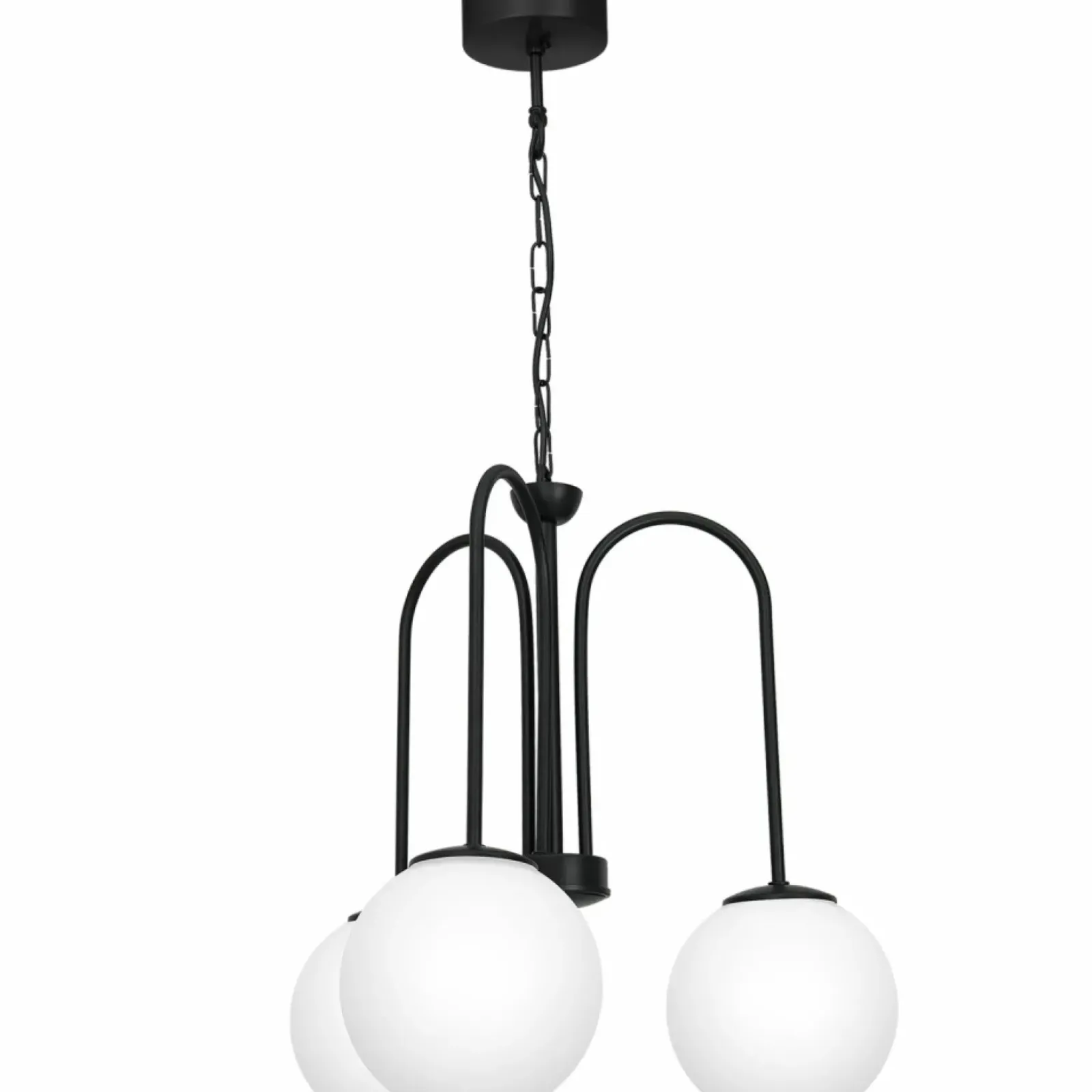 Sklep Kaja Czarna lampa wisząca, z mlecznymi kloszami LX 3194 z serii CAMBRIDGE czarny Online