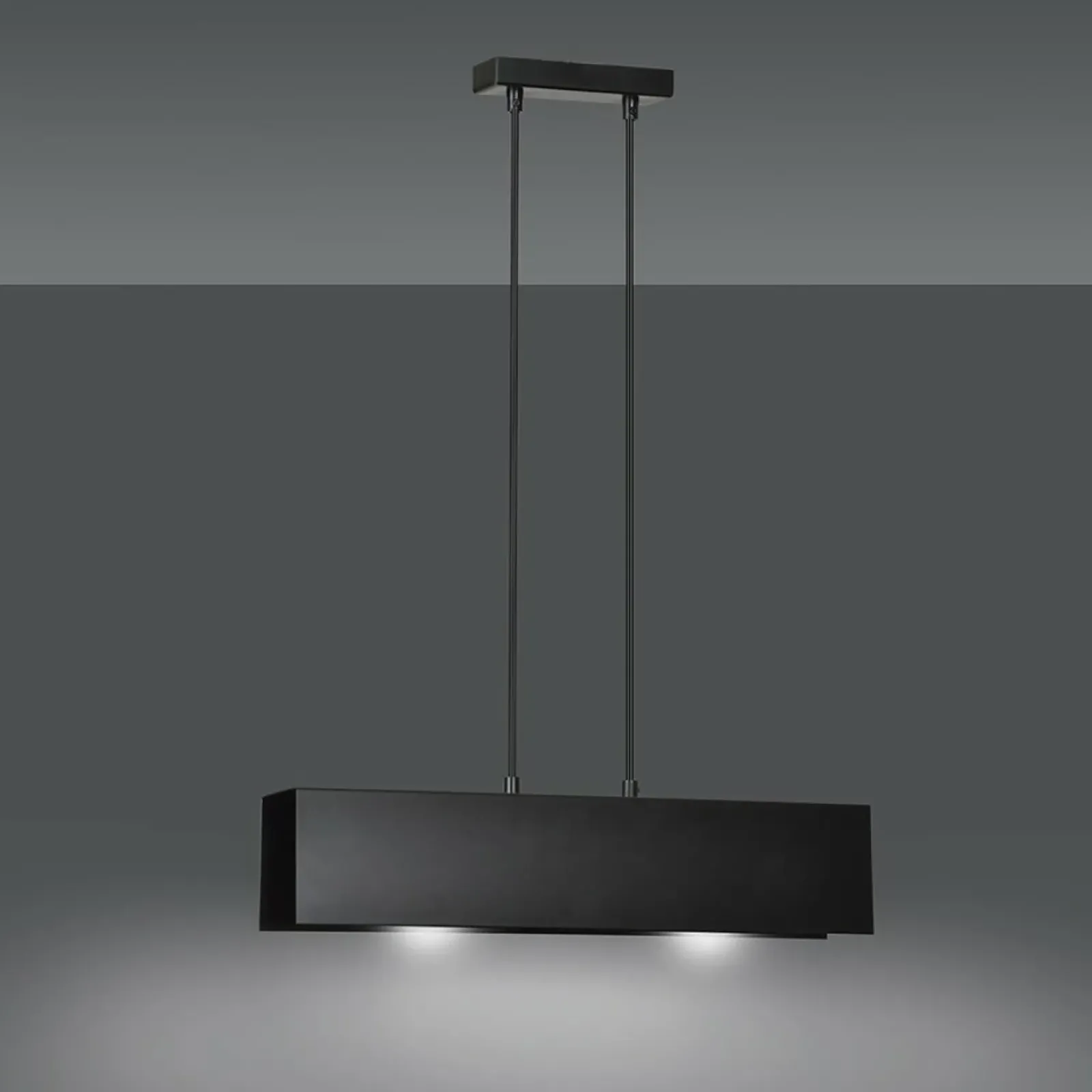 Sklep Kaja Czarna lampa wisząca z prostokątnym kloszem 672/2 | Kaja Oświetlenie czarny Clearance