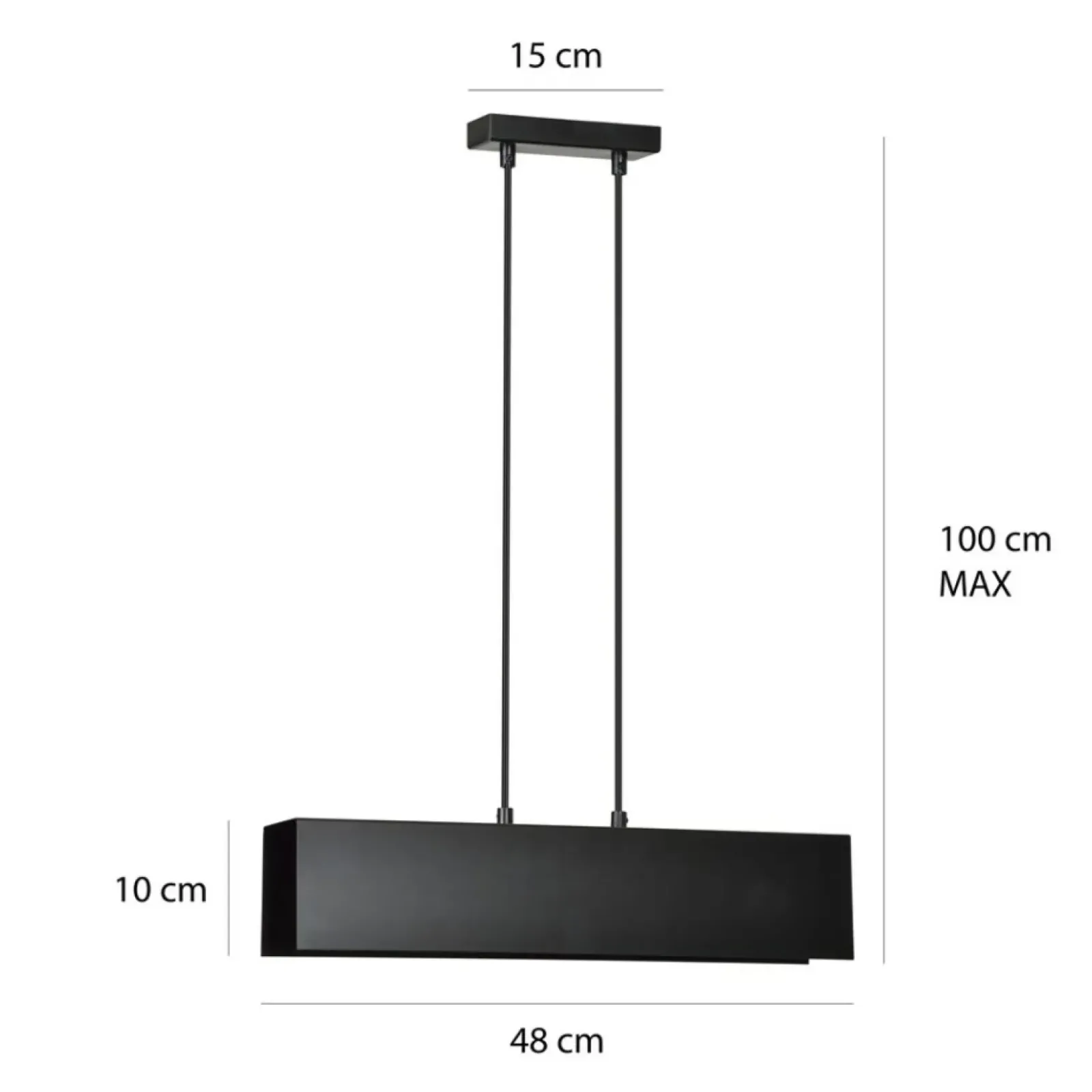 Sklep Kaja Czarna lampa wisząca z prostokątnym kloszem 672/2 | Kaja Oświetlenie czarny Clearance