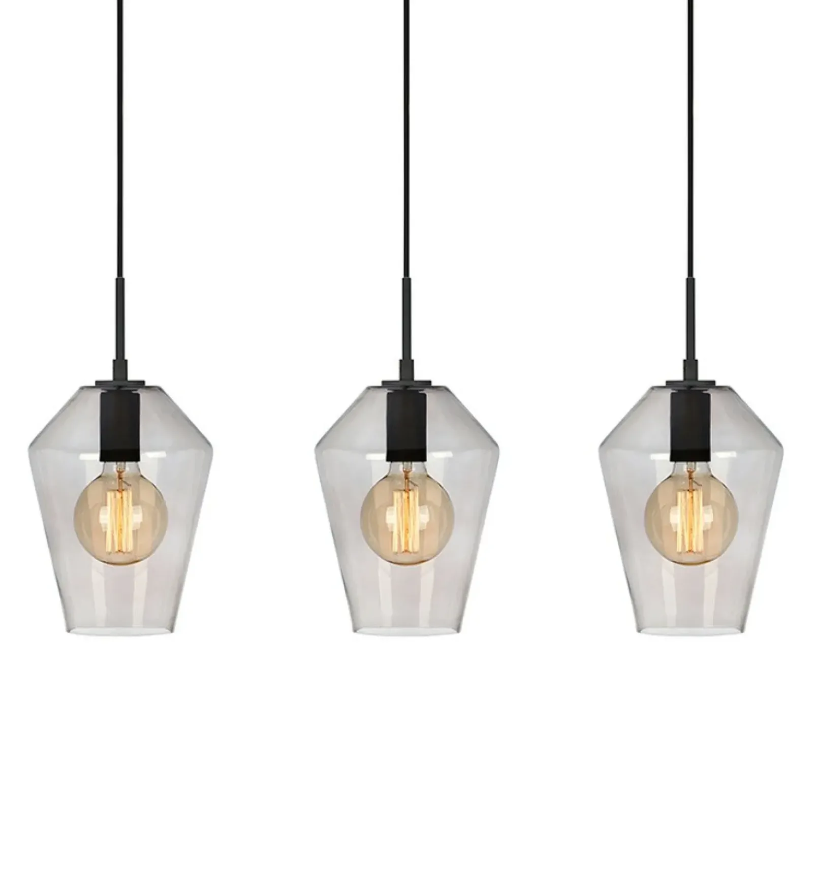 Sklep Kaja Czarna lampa wisząca z przezroczystymi kloszami 107132| Kaja Store