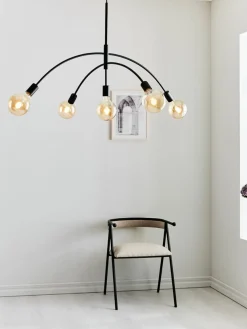 Sklep Kaja Czarna lampa wisząca z regulacją wysokości 108282 | Kaja Oświetlenie Fashion