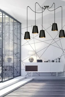 Sklep Kaja Czarna lampa wisząca z regulowaną wysokością 455/5 | Kaja Oświetlenie Cheap