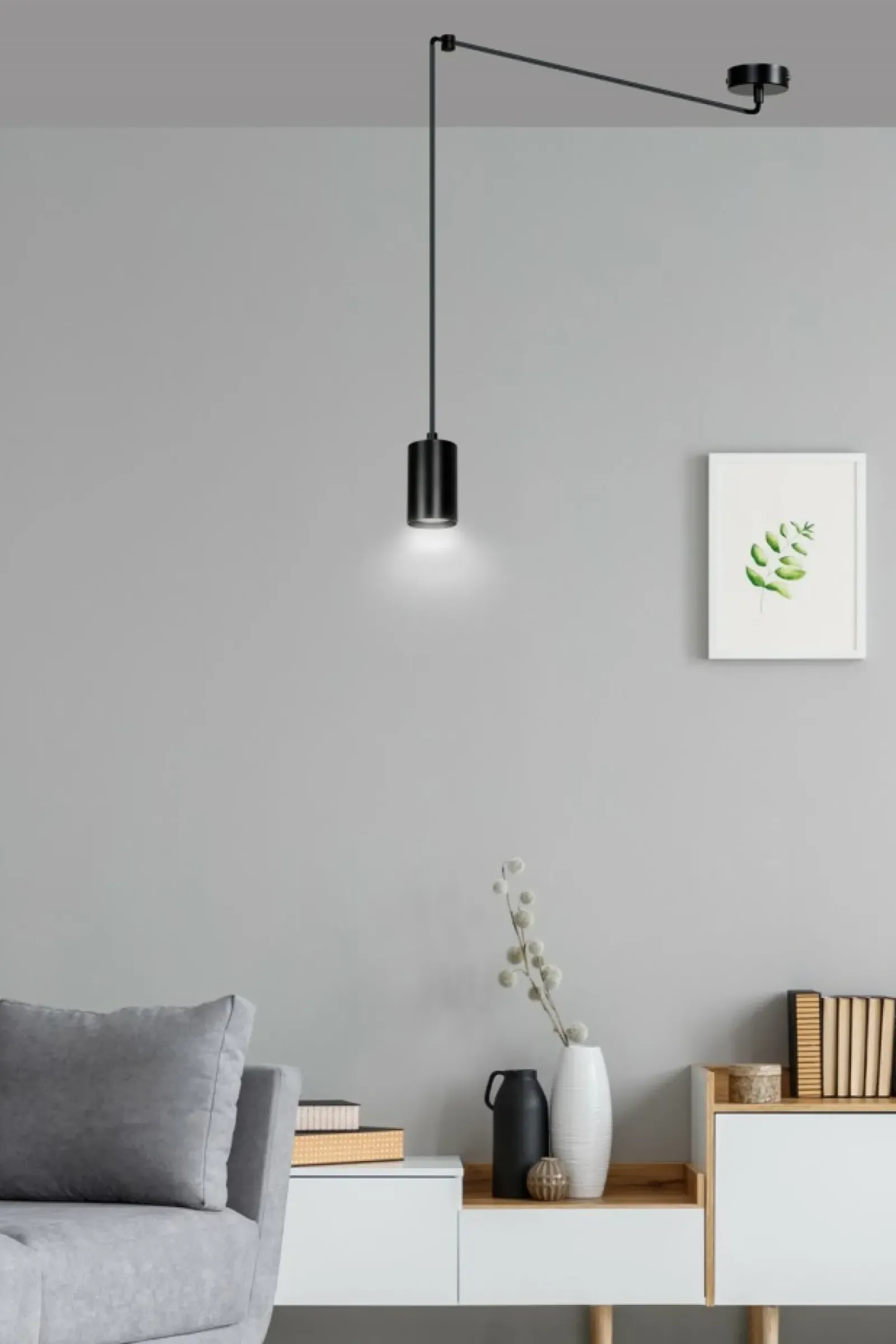 Sklep Kaja Czarna lampa wisząca z regulacją wysokości 524/1 | Kaja Oświetlenie czarny Online