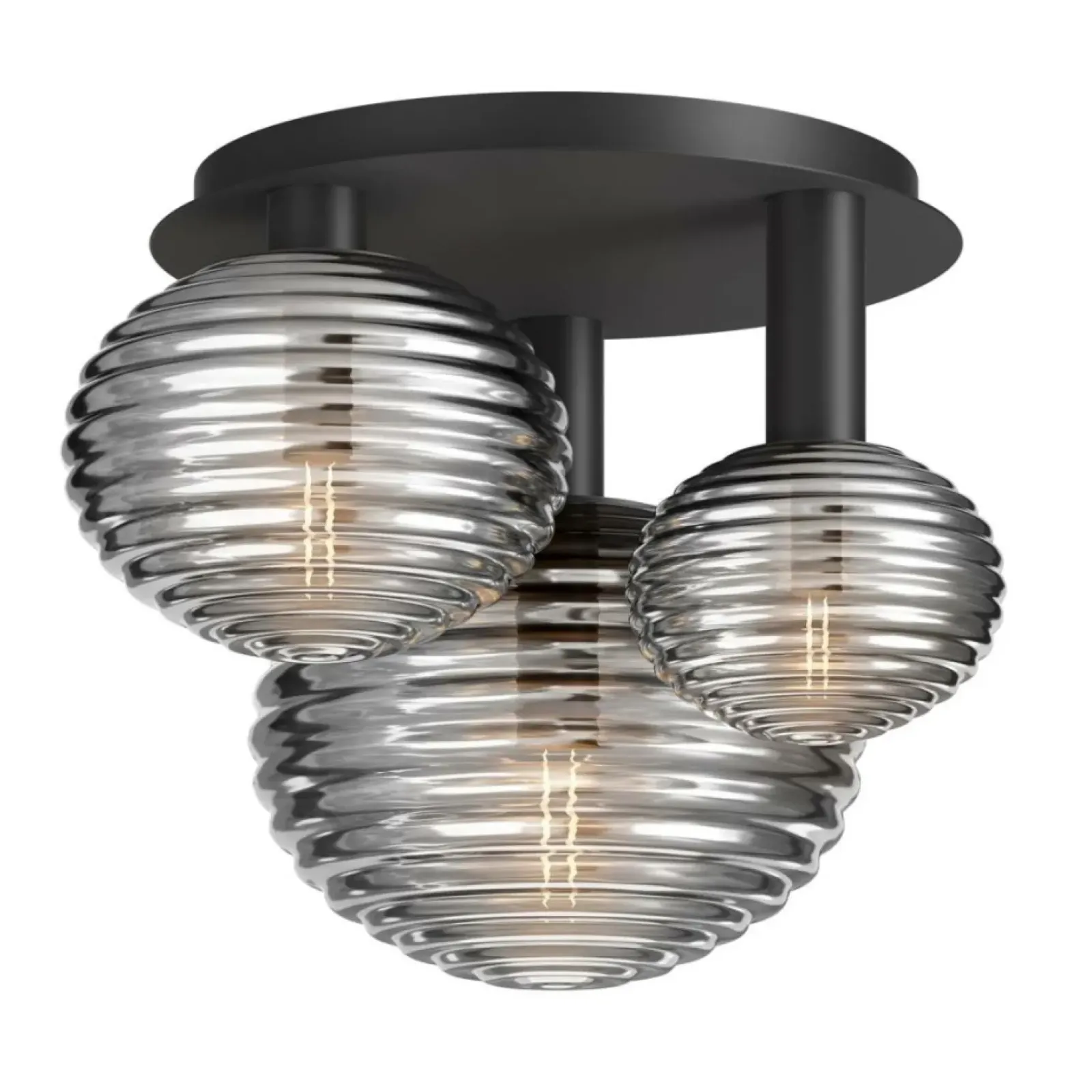 Sklep Kaja Czarna lampa wisząca z trzema kloszami MOD268CL-03B z serii REELS Store