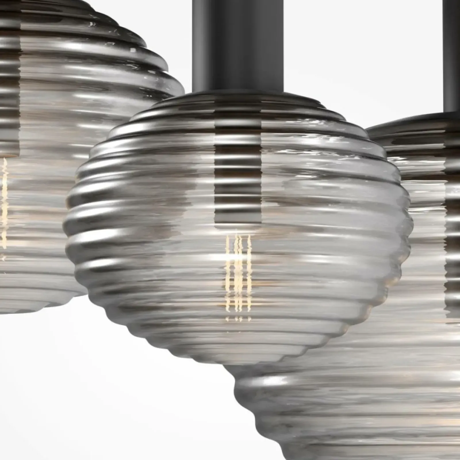 Sklep Kaja Czarna lampa wisząca z trzema kloszami MOD268CL-03B z serii REELS Store