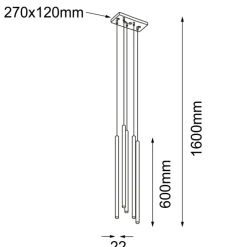 Sklep Kaja Czarna lampa wisząca z wąskimi, długimi tubami ANT 7848 KOSAME | Kaja Outlet