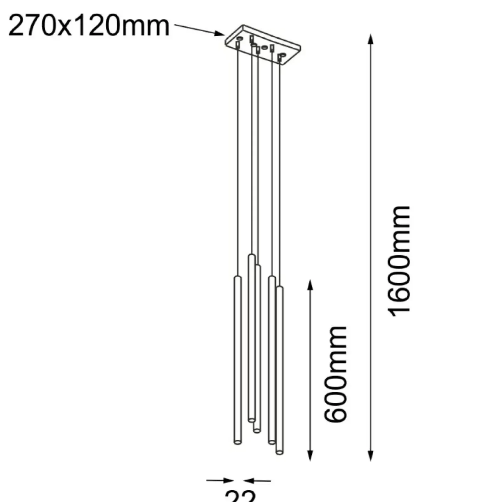Sklep Kaja Czarna lampa wisząca z wąskimi, długimi tubami ANT 7848 KOSAME | Kaja Outlet