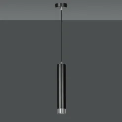 Sklep Kaja Czarna lampa wisząca ze srebrnymi zrobieniami 643/1 | Kaja Oświetlenie Discount