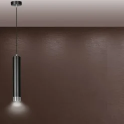 Sklep Kaja Czarna lampa wisząca ze srebrnymi zrobieniami 643/1 | Kaja Oświetlenie Discount