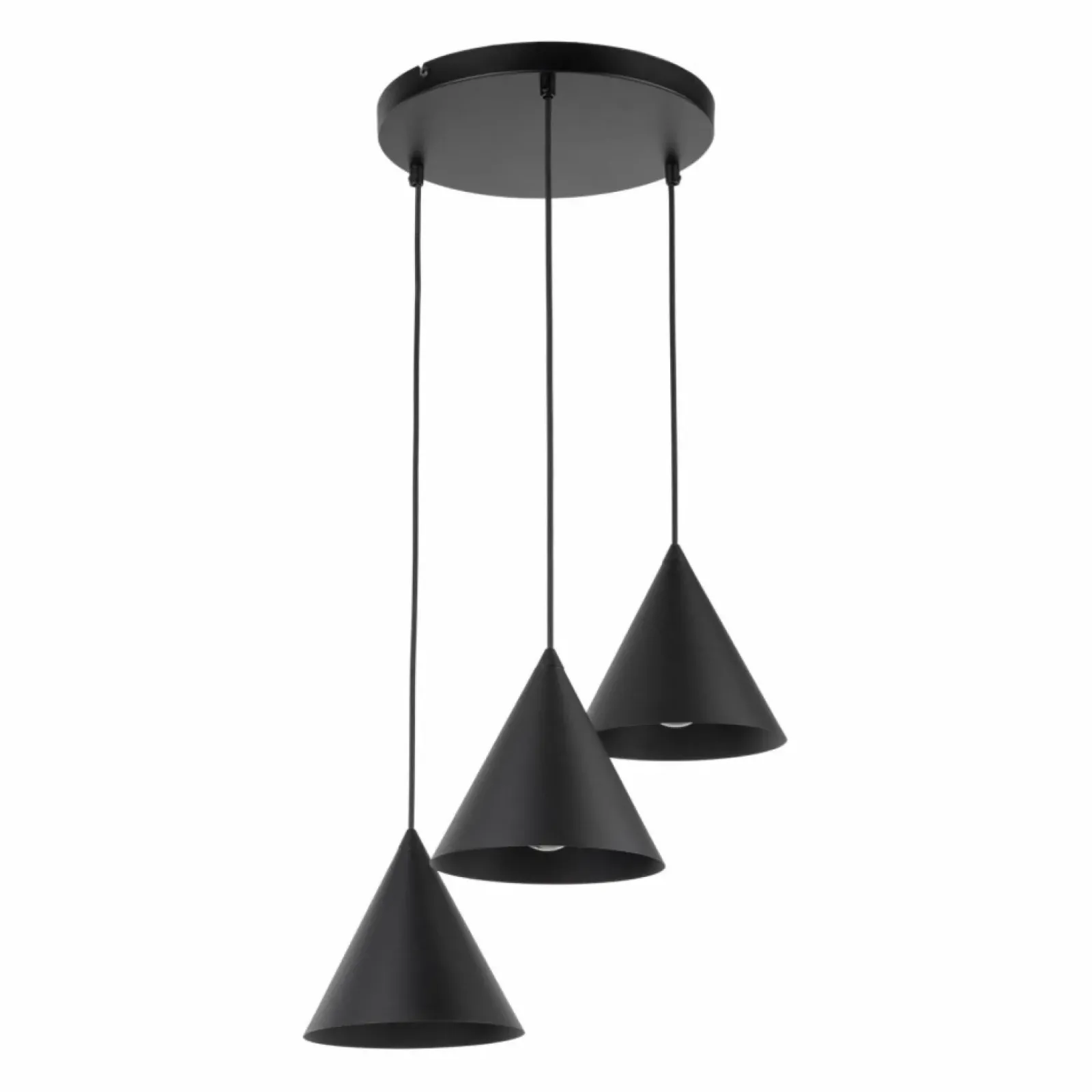 Sklep Kaja Czarna lampa wisząca ze stożkowymi kloszami TK 10067 CONO | Kaja New