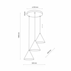 Sklep Kaja Czarna lampa wisząca ze stożkowymi kloszami TK 10067 CONO | Kaja New
