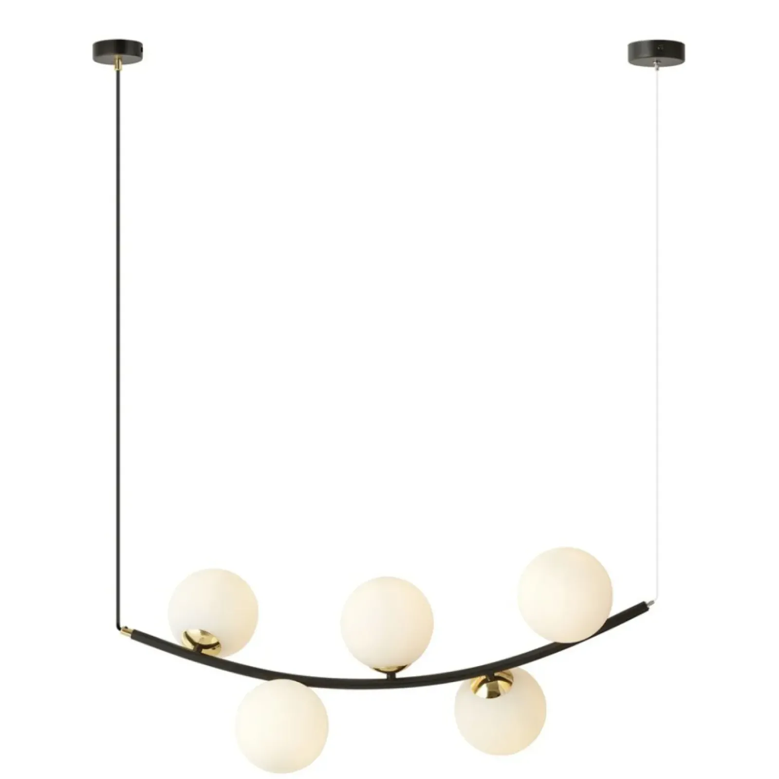 Sklep Kaja Czarna lampa wisząca ze złotymi elementami 1298/5 z serii RITZ | Kaja Best Sale