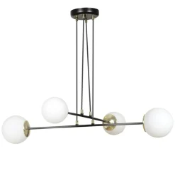 Sklep Kaja Czarna lampa wisząca ze złotymi podkloszami 966/4 | Kaja Oświetlenie Discount