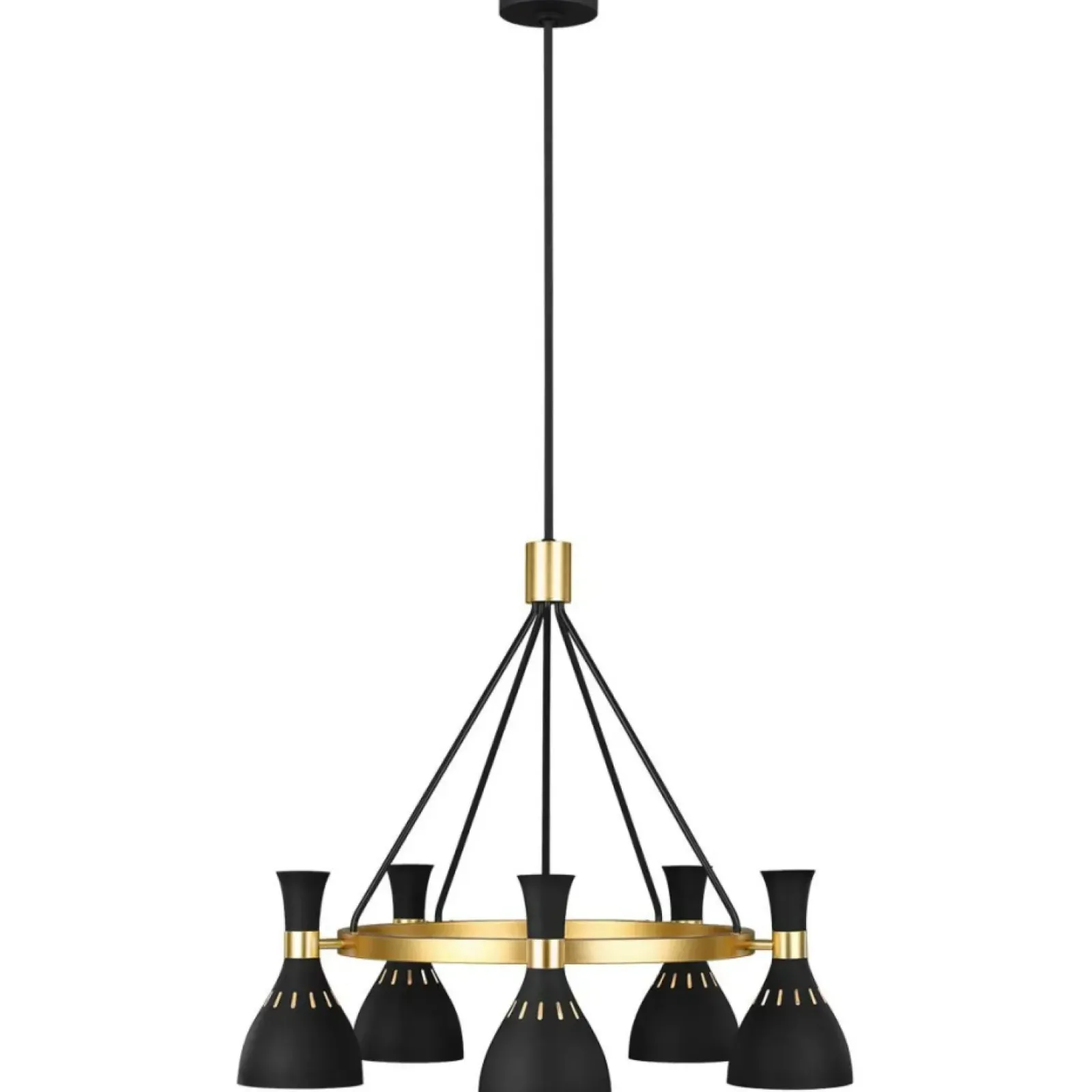 Sklep Kaja Czarna lampa wisząca ze złotym FE-JOAN5-MB z serii JOAN Discount
