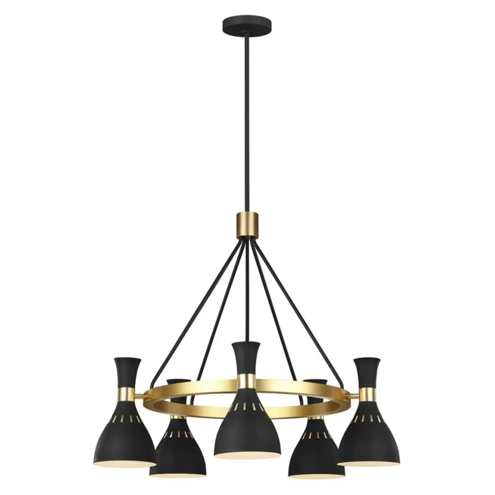 Sklep Kaja Czarna lampa wisząca ze złotym FE-JOAN5-MB z serii JOAN Discount