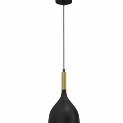 Sklep Kaja Czarna lampa wisząca, ze złotą ozdobą LX 3890 z serii NOAK | Kaja Cheap