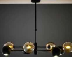 Sklep Kaja Czarna lampa z bursztynowymi kloszami JUP 1994 MO8 CZ BU MOKA | Kaja Hot