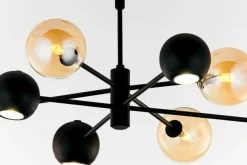 Sklep Kaja Czarna lampa z bursztynowymi kloszami JUP 1994 MO8 CZ BU MOKA | Kaja Hot