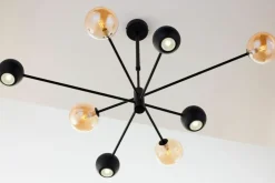Sklep Kaja Czarna lampa z bursztynowymi kloszami JUP 1994 MO8 CZ BU MOKA | Kaja Hot