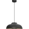Sklep Kaja Czarna lampa z drewnianą tarczą ⌀39cm LX 9938 BILBAO | Kaja Online