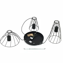 Sklep Kaja Czarna lampa z drucianymi kloszami TK 10187 MODESTO BLACK | Kaja Shop