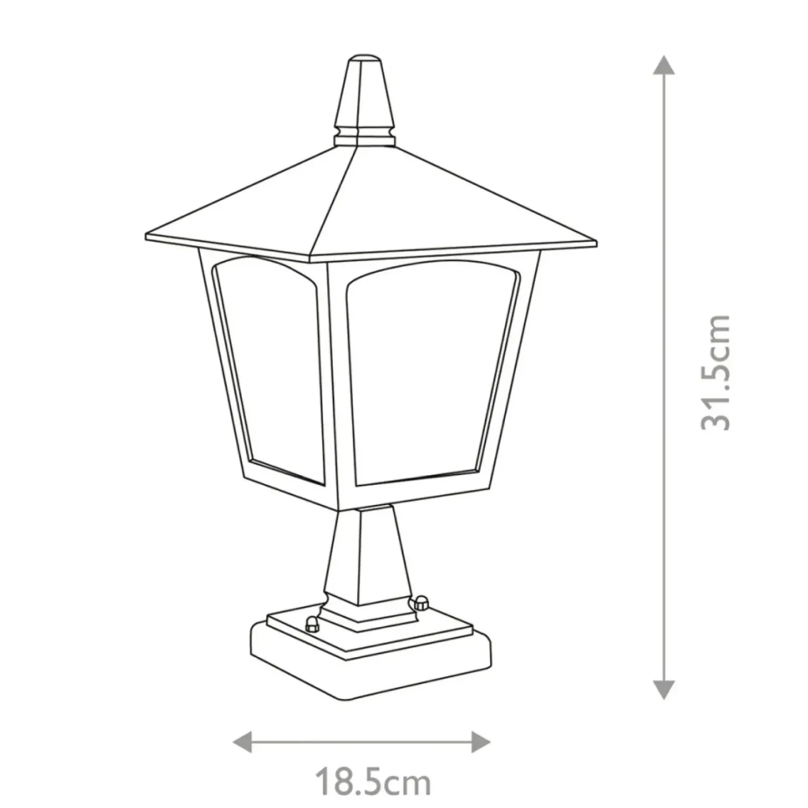 Sklep Kaja Czarna lampa zewnętrzna, cokołowa BL7-BLACK z serii YORK* Lampy Ogrodowe Stojące
