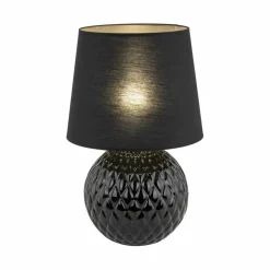 Sklep Kaja Czarna lampka na szafkę nocną TK 16047 SANTANA BLACK | Kaja* Lampki Stołowe Z Abażurem|Nowoczesne Lampki Stołowe