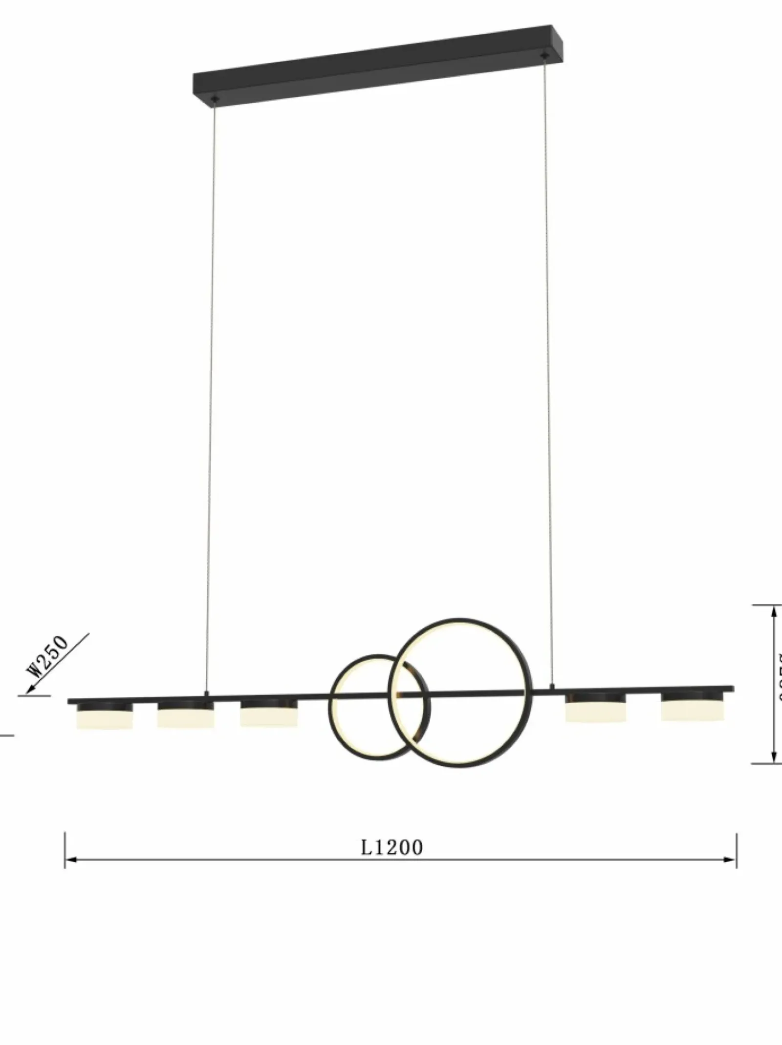 Sklep Kaja Czarna, ledowa lampa do oświetlenia stołu WF 7030-702 MESSINA | Kaja czarnymat Flash Sale
