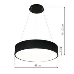 Sklep Kaja Czarna, ledowa lampa wisząca, nad stół ML6358 z serii OHIO | Kaja Oświetlenie Hot