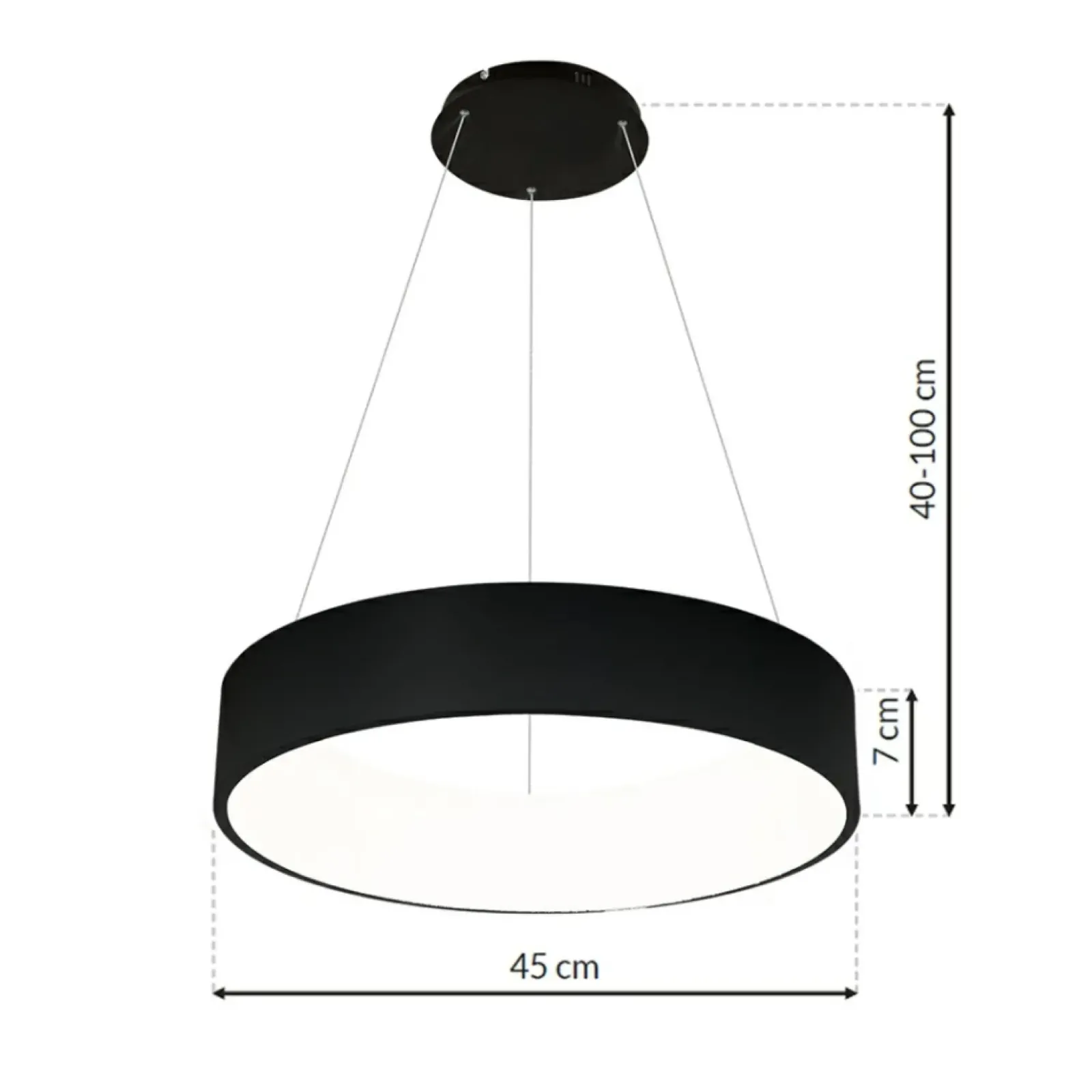 Sklep Kaja Czarna, ledowa lampa wisząca, nad stół ML6358 z serii OHIO | Kaja Oświetlenie Hot