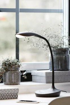 Sklep Kaja Czarna ledowa lampka biurkowa z gniazdem USB 106094 | Kaja Oświetlenie* Lampy Led|Lampki Biurkowe