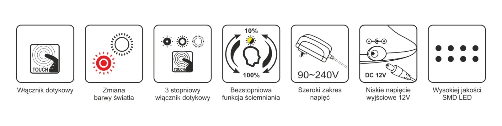 Sklep Kaja Czarna ledowa lampka biurkowa, ściemniana K-BL1153 z serii GAJA* Lampy Led|Lampy Led Kaja Lighting