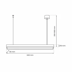 Sklep Kaja Czarna, liniowa lampa wisząca nad stół 64cm MLP8911 LUNGO | Kaja Fashion