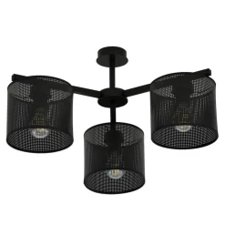 Sklep Kaja Czarna, loftowa lampa sufitowa do sypialni 1143/3 JORDAN | Kaja czarny New