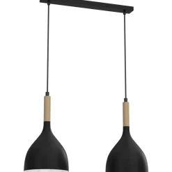 Sklep Kaja Czarna, minimalistyczna lampa wisząca LX 3730 z serii NOAK WOOD | Kaja czarny Shop