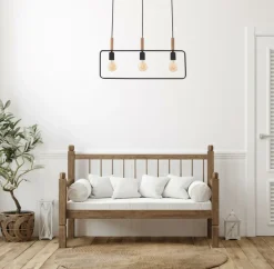 Sklep Kaja Czarna, nowoczesna lampa wisząca nad stół 33-73525 z serii FRAME czarny New