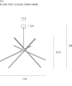 Sklep Kaja Czarna, nowoczesna, ledowa lampa wisząca MX P0412 SPIDER | Kaja Hot