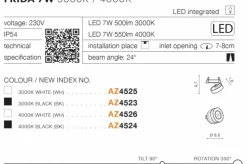 Sklep Kaja Czarna oprawa podtynkowa oczko wpustowe LED AZ4523 FRIDA | Kaja* Oprawy Podtynkowe