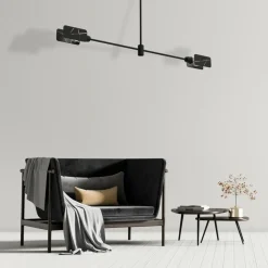 Sklep Kaja Czarna, ozdobna lampa sufitowa, na dwie żarówki MLP8678 z serii ASTRA | Kaja Ośw Discount