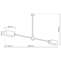 Sklep Kaja Czarna, ozdobna lampa sufitowa, na dwie żarówki MLP8678 z serii ASTRA | Kaja Ośw Discount
