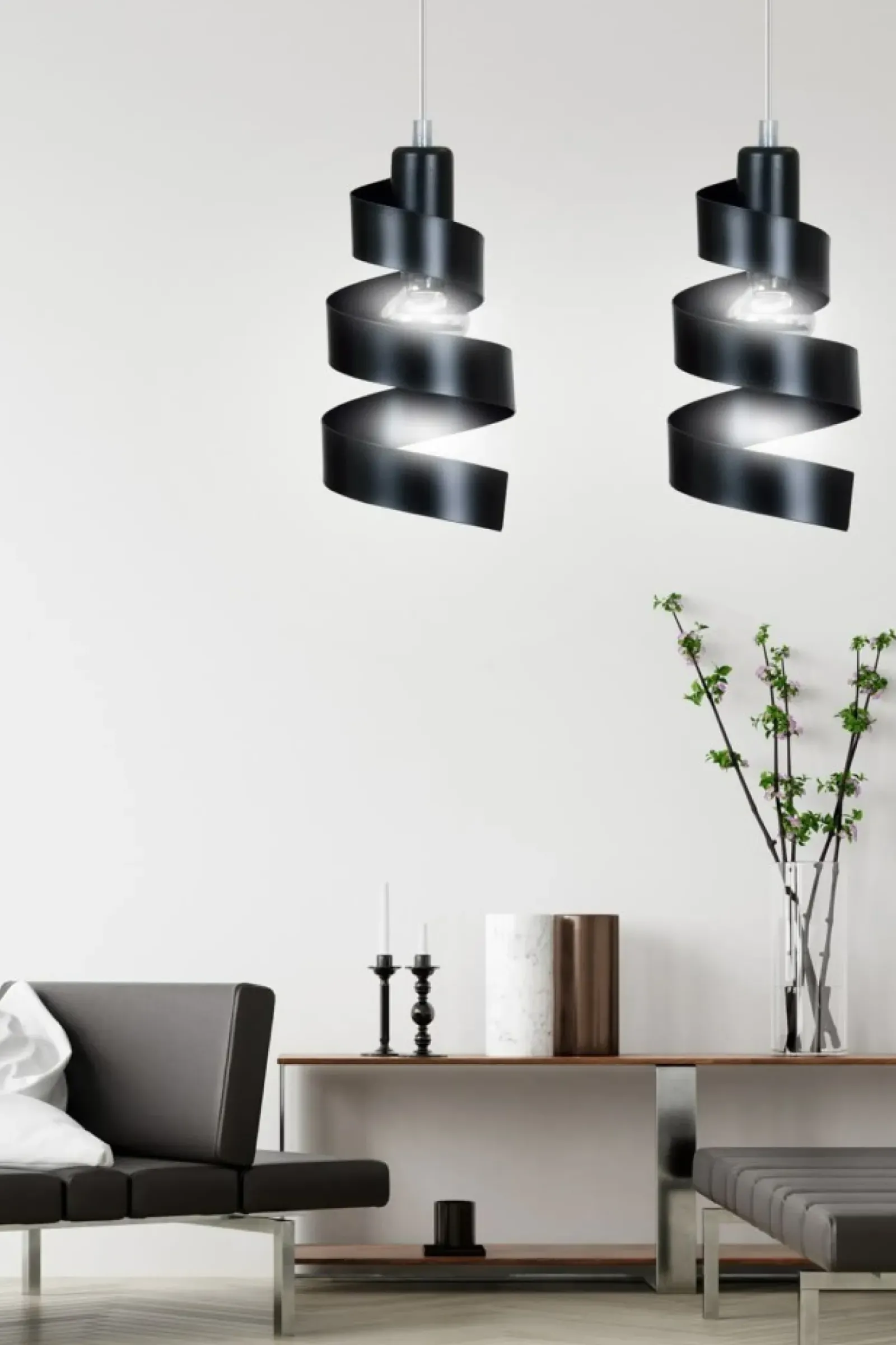 Sklep Kaja Czarna, ozdobna lampa wisząca do sypialni 352/2 SAGA | Kaja czarny Best Sale