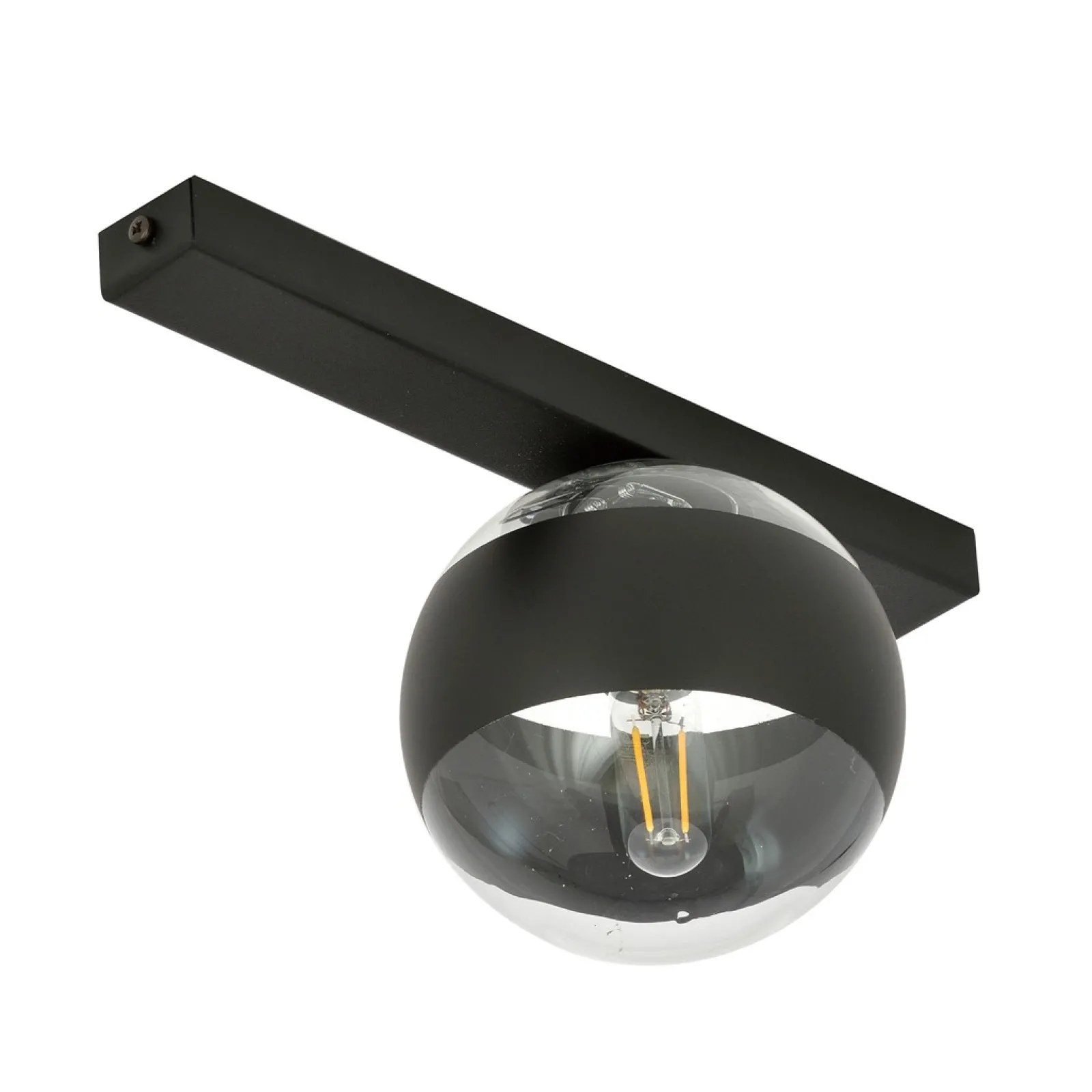 Sklep Kaja Czarna, pojedyncza lampa sufitowa z kloszem 1123/1 FIT | Kaja* Plafony Nowoczesne